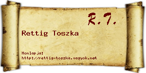 Rettig Toszka névjegykártya